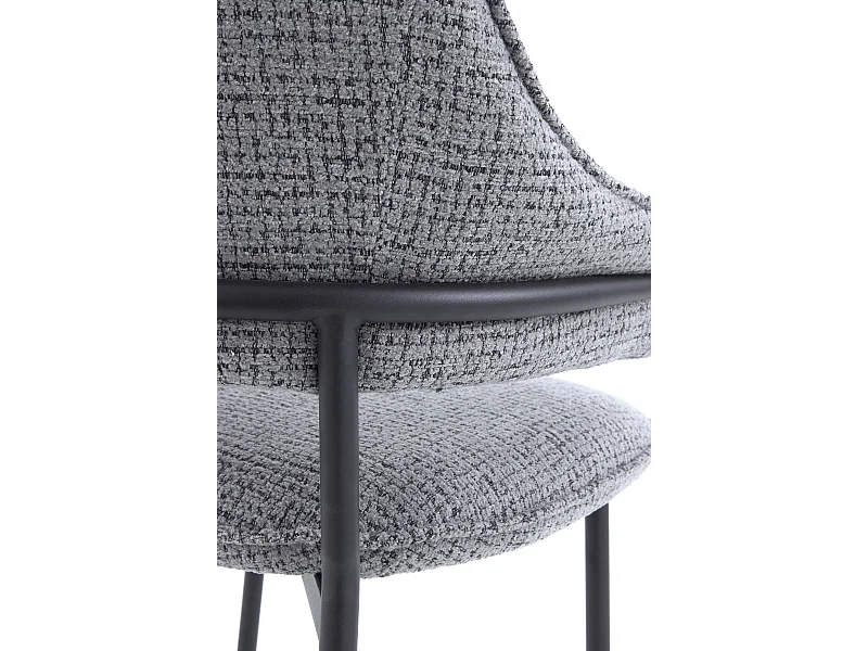 Lot de 4 fauteuils en chenille gris anthracite