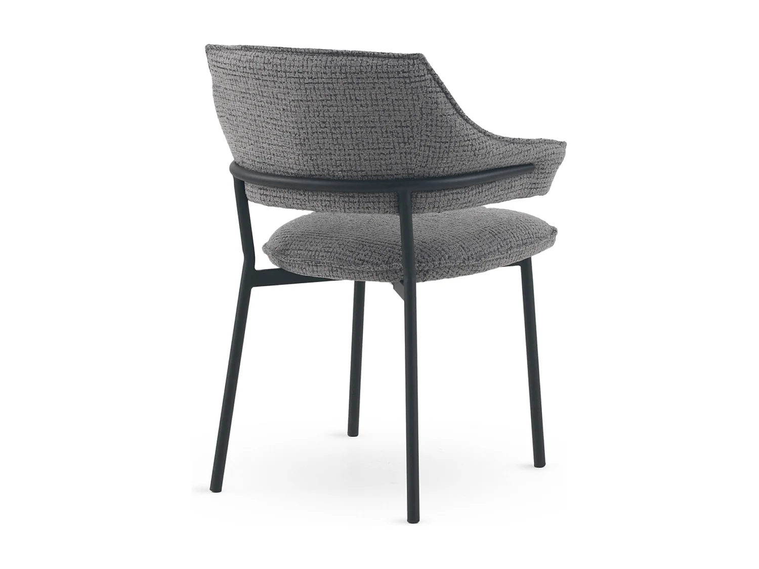 Lot de 4 fauteuils en chenille gris anthracite