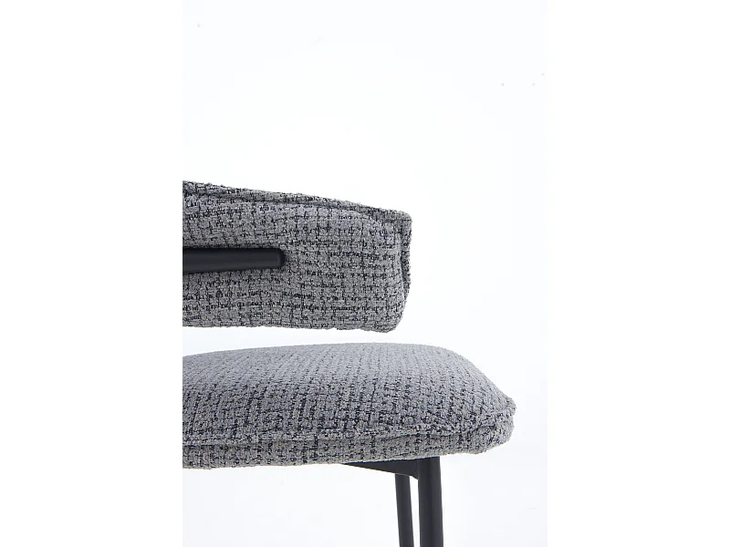 Lot de 4 fauteuils en chenille gris anthracite