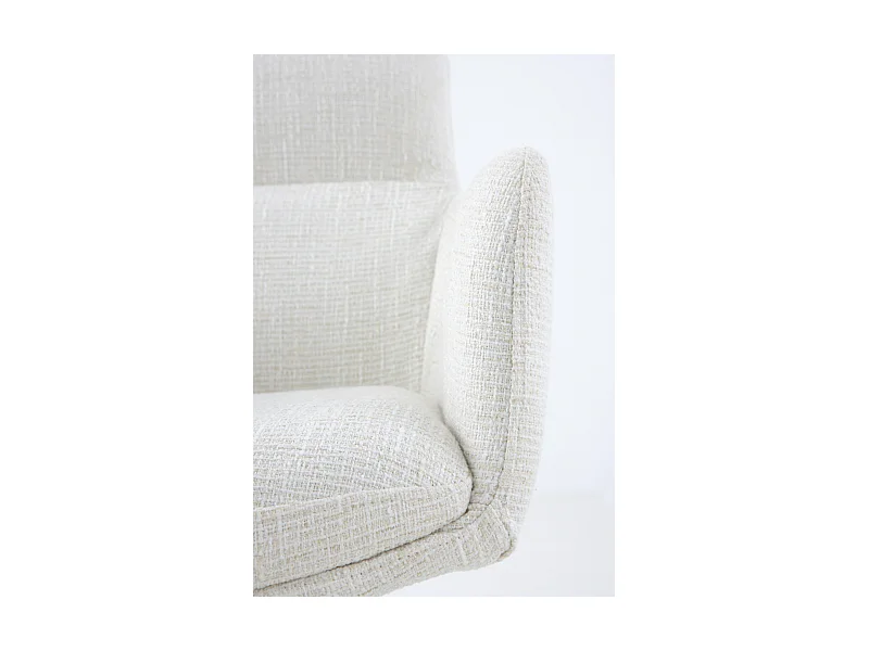 4er-Set Polstersessel Tweed weiß meliert