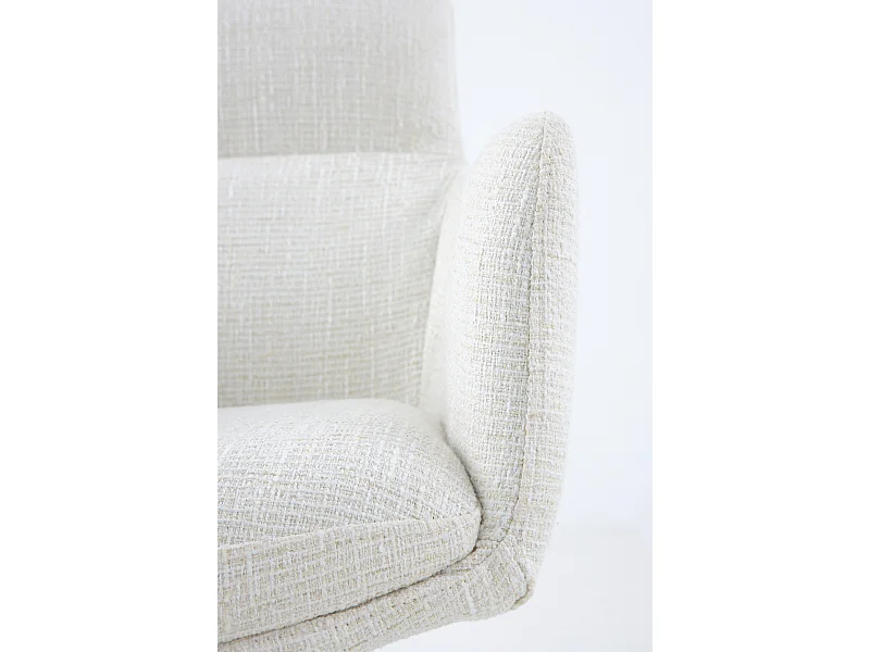 4er-Set Polstersessel Tweed weiß meliert