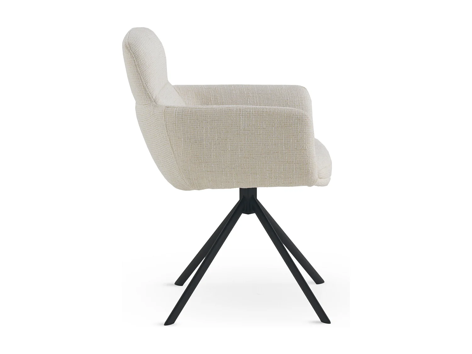 4er-Set Polstersessel Tweed weiß meliert