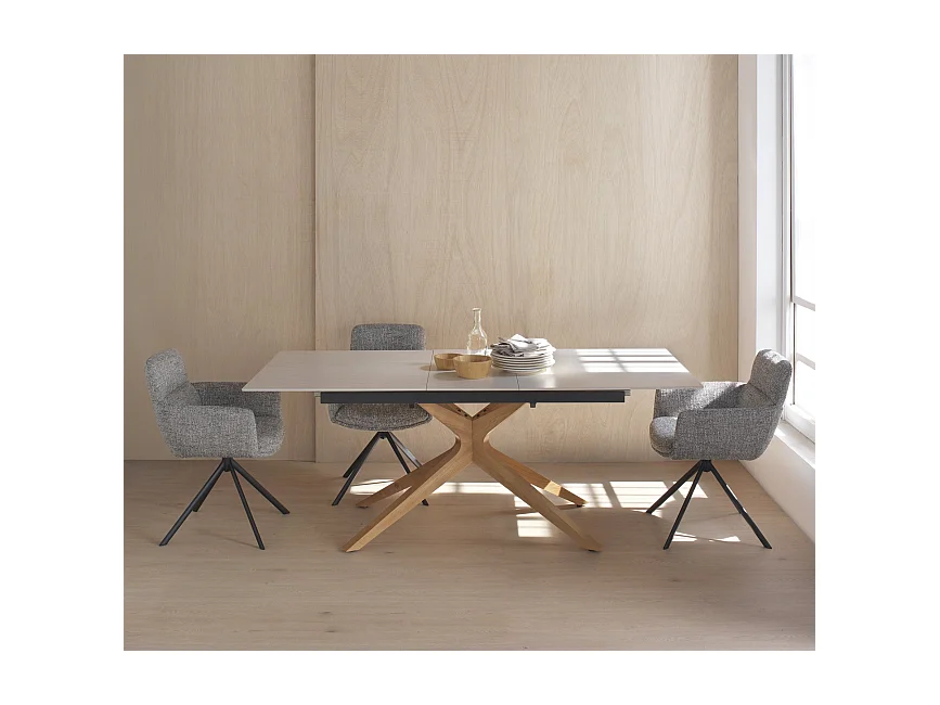 Lot de 4 fauteuils capitonnés en tweed vert