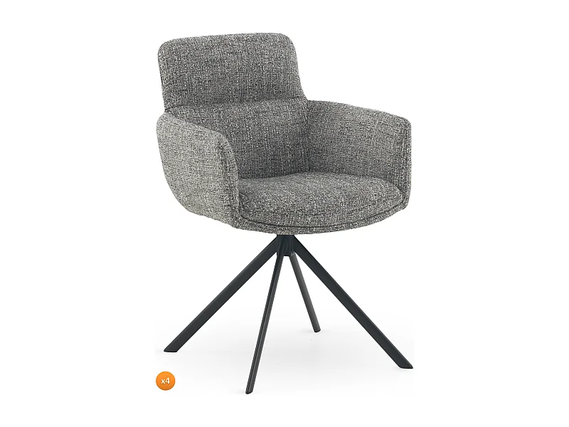 4er-Set Polstersessel Tweed grün