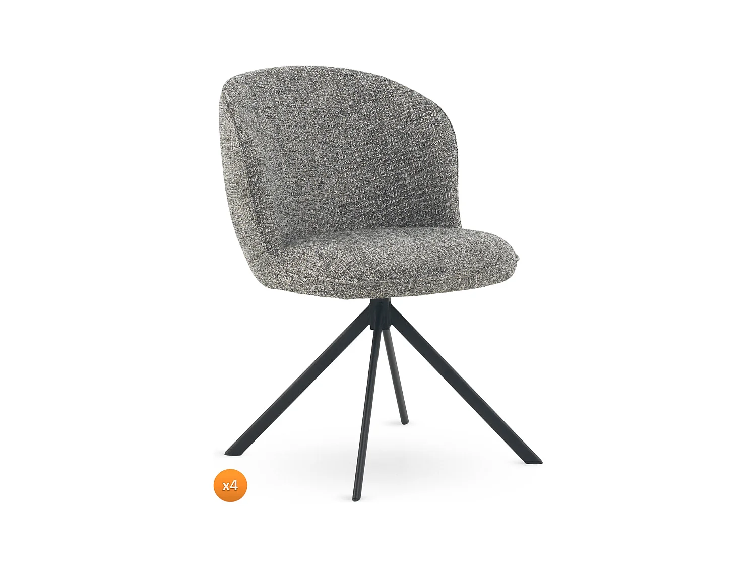 Lot de 4 chaises capitonnées en tweed chiné vert