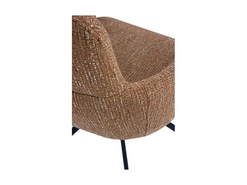 4er-Set Polstersessel Tweed terracotta meliert