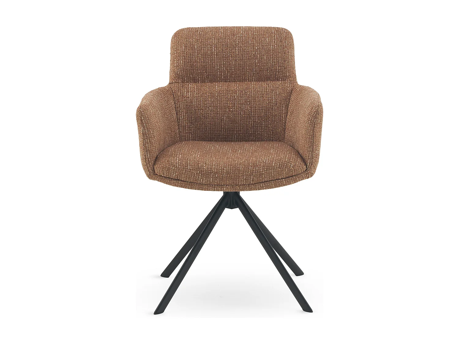 Set van 4 gestoffeerde fauteuils van gespikkeld terracotta tweed