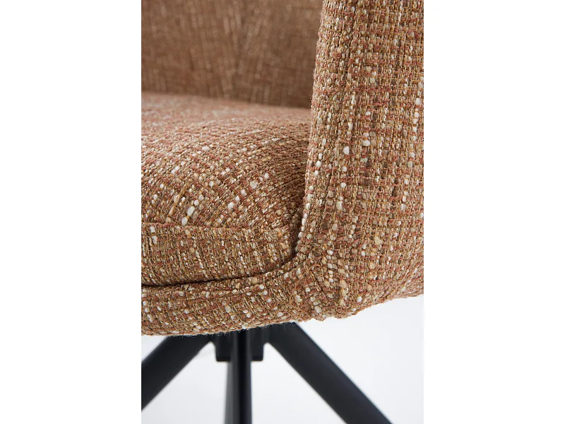 Set van 4 gestoffeerde fauteuils van gespikkeld terracotta tweed