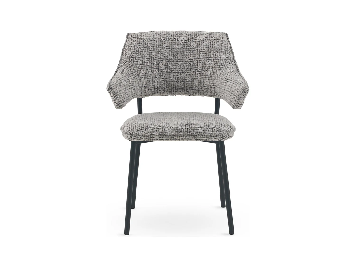 Lot de 4 fauteuils en chenille gris clair chiné