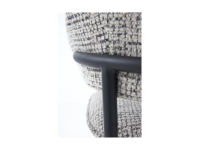 Lot de 4 fauteuils en chenille gris clair chiné