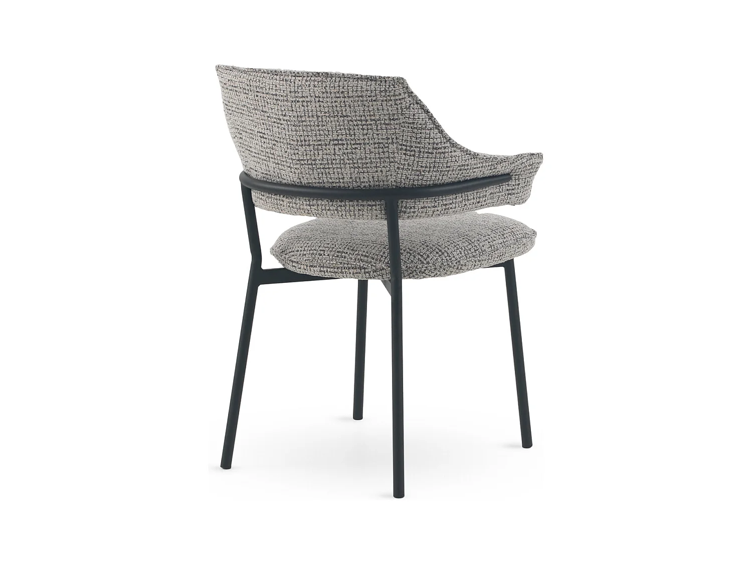 Lot de 4 fauteuils en chenille gris clair chiné