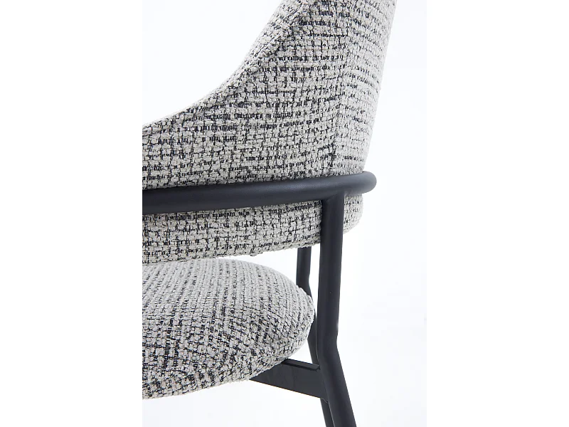 Lot de 4 fauteuils en chenille gris clair chiné