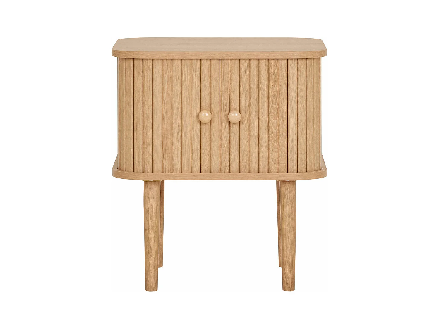 Nikko - Table de chevet 2 portes coulissantes en bois - Bois clair