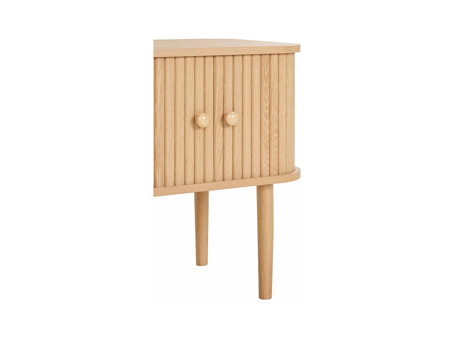 Nikko - Table de chevet 2 portes coulissantes en bois - Bois clair