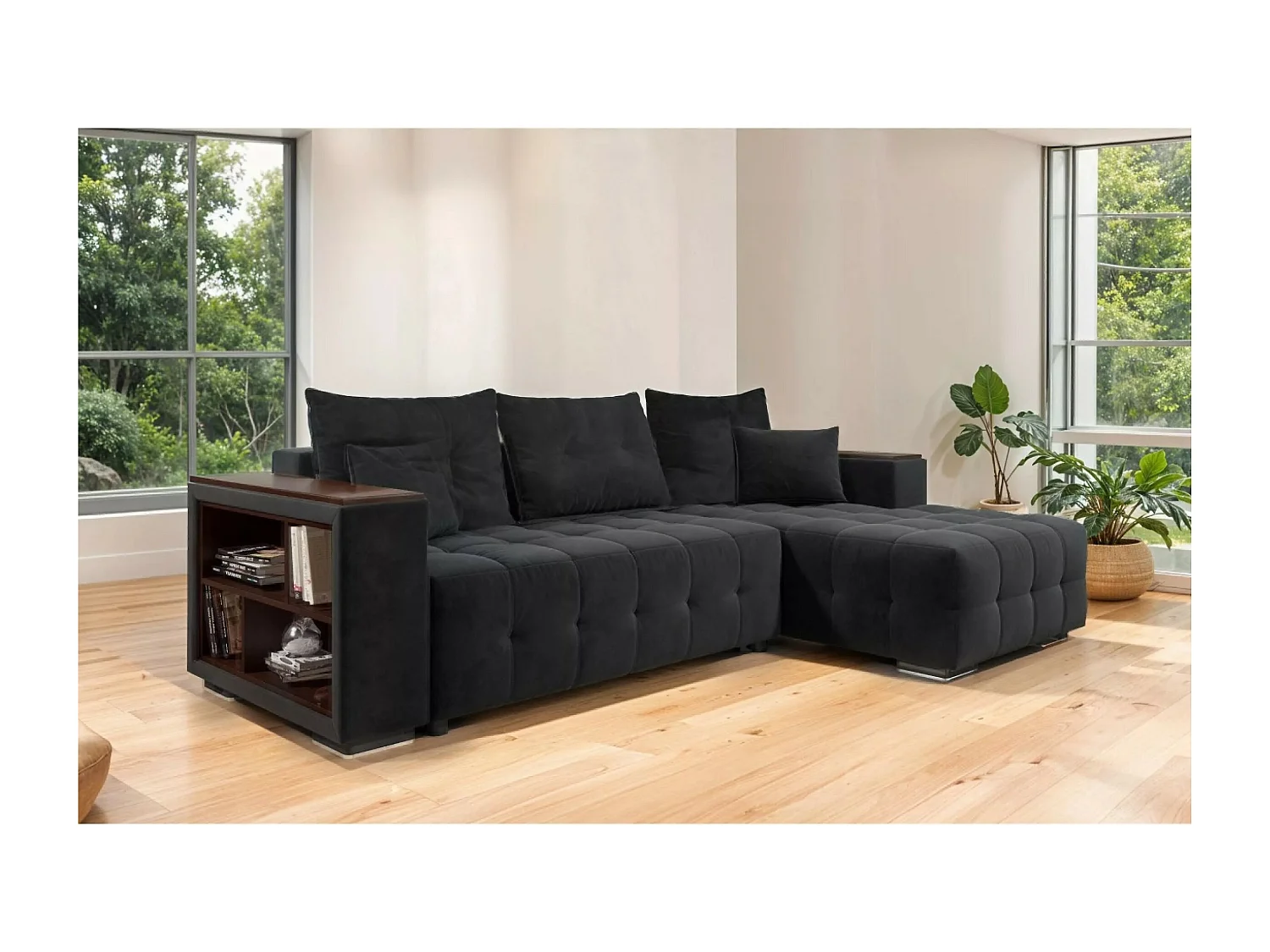 Ecksofa Leon-M R/Stoffbezug/Grau