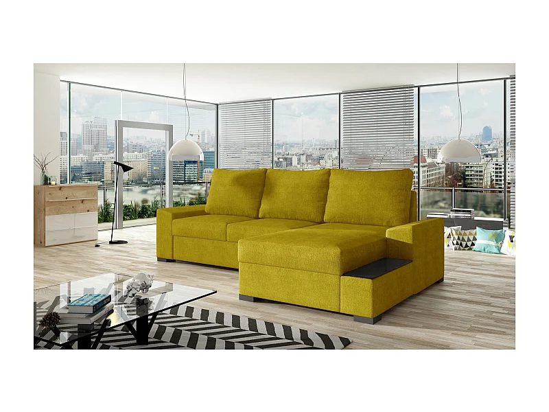 Ecksofa Arte R/Stoffbezug/Gelb