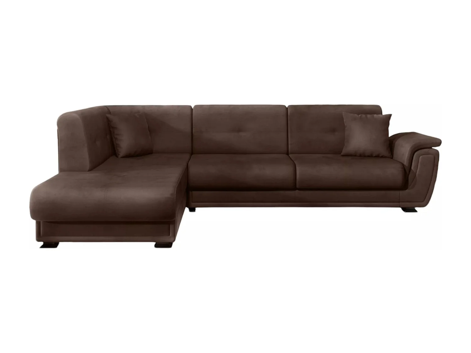 Canapé d'angle California L/revêtement tissu/Marron