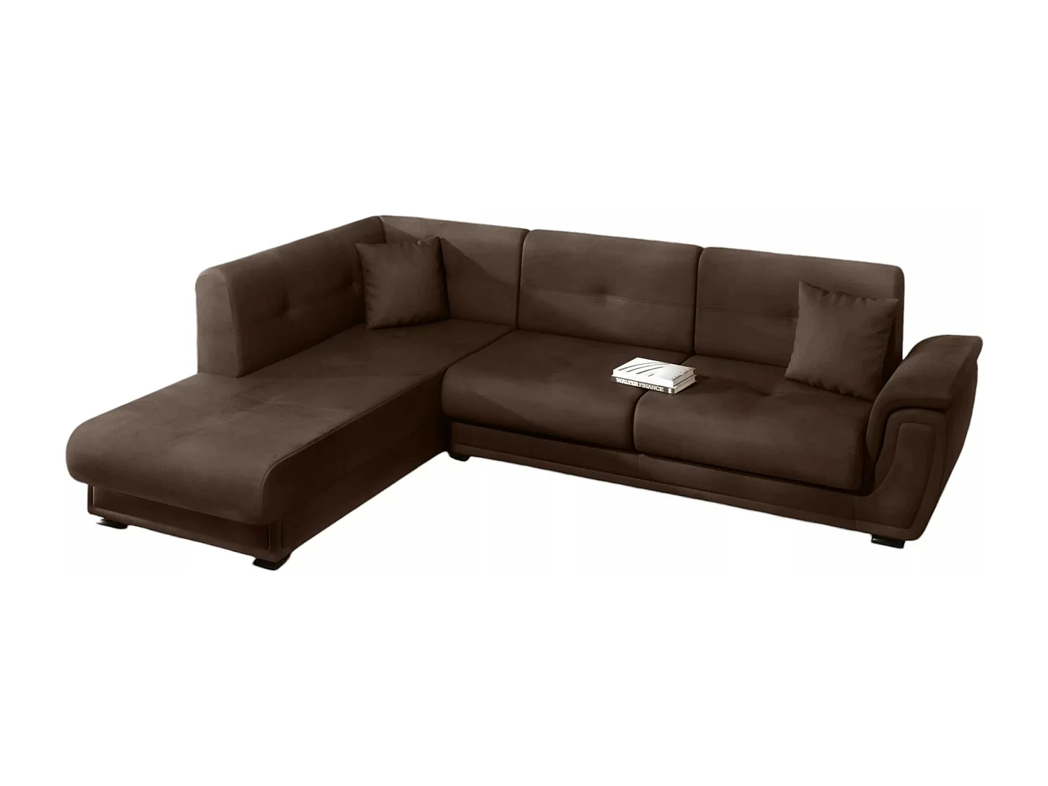 Canapé d'angle California L/revêtement tissu/Marron