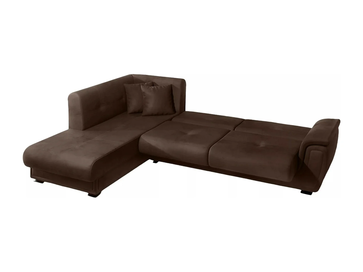 Canapé d'angle California L/revêtement tissu/Marron