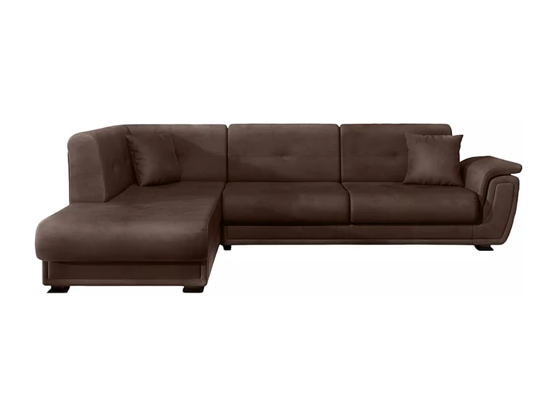 Canapé d'angle California L/revêtement tissu/Marron