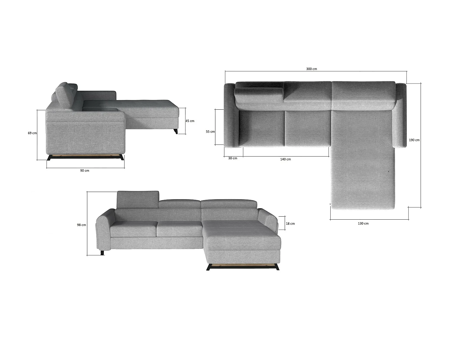 Canapé Corner Salvia R/revêtement tissu/Jaune