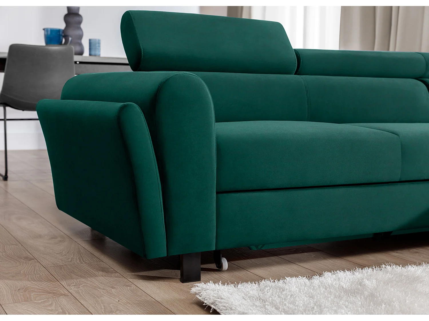 Divano d'angolo Salvia R /rivestimento in tessut/Verde