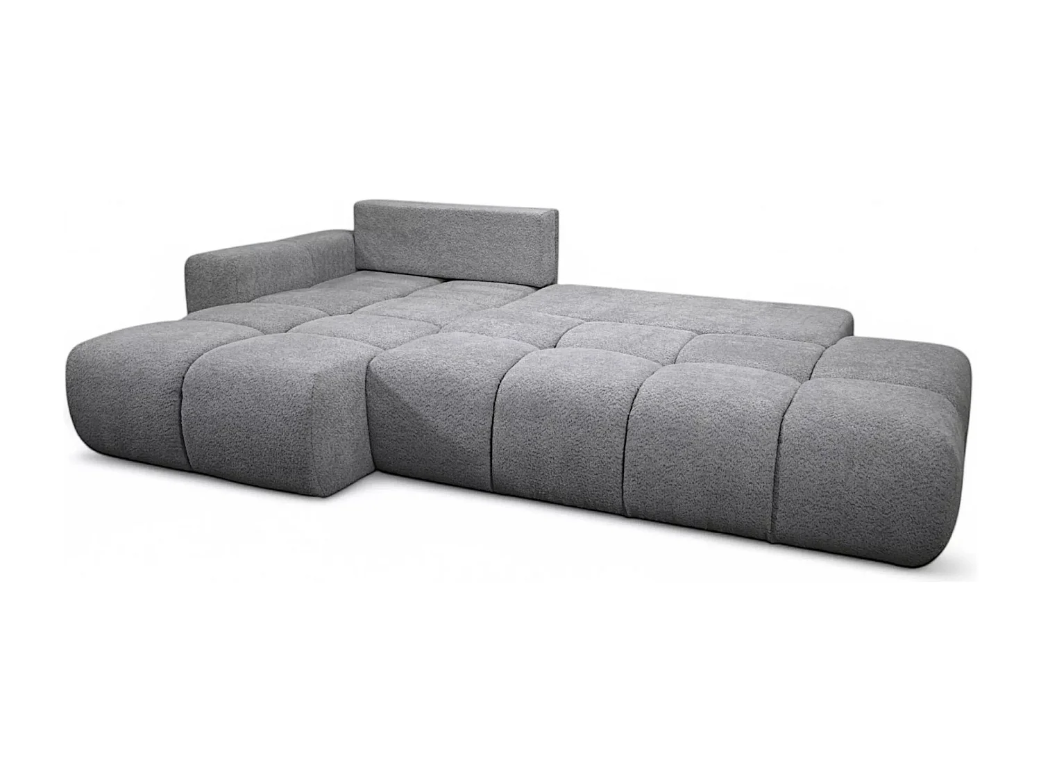 Divano d'angolo Soho Lux L/rivestimento in tessut/Grigio