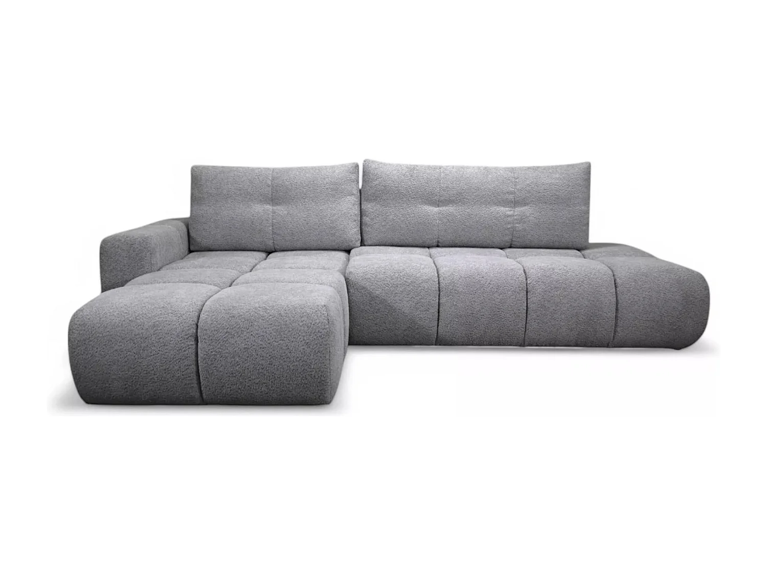 Divano d'angolo Soho Lux L/rivestimento in tessut/Grigio