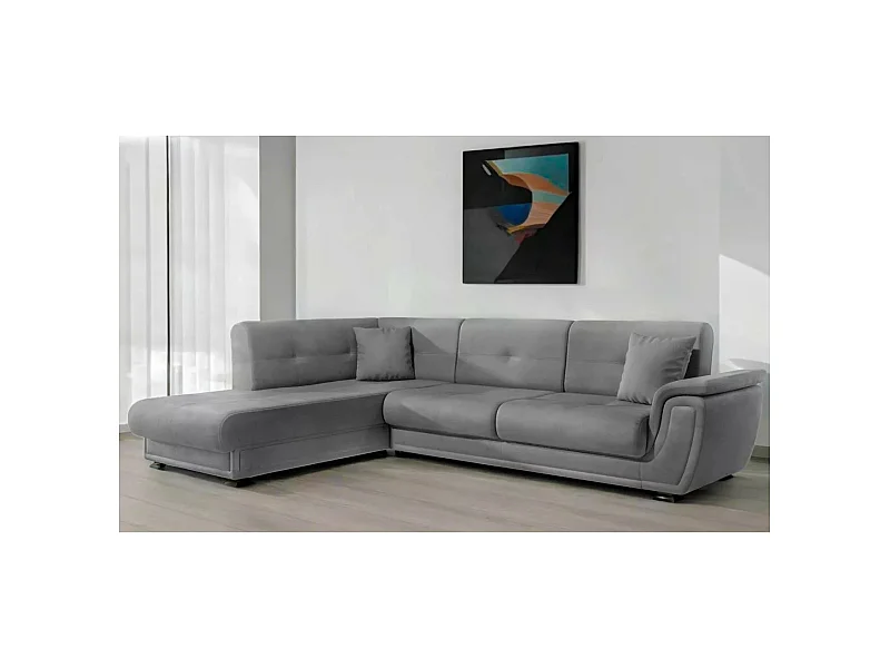 Canapé d'angle California L/revêtement tissu/Gris