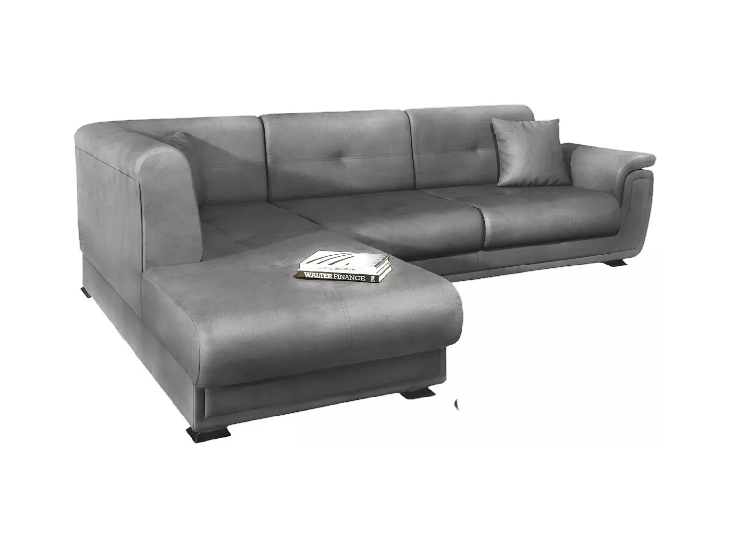 Canapé d'angle California L/revêtement tissu/Gris