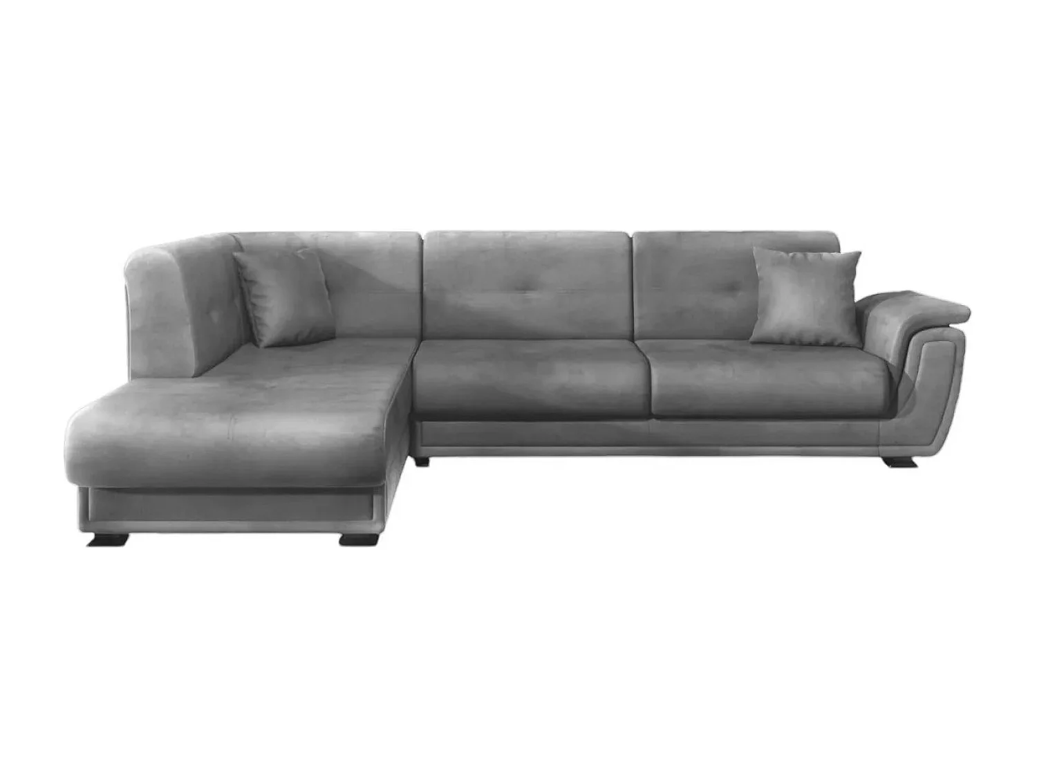 Canapé d'angle California L/revêtement tissu/Gris