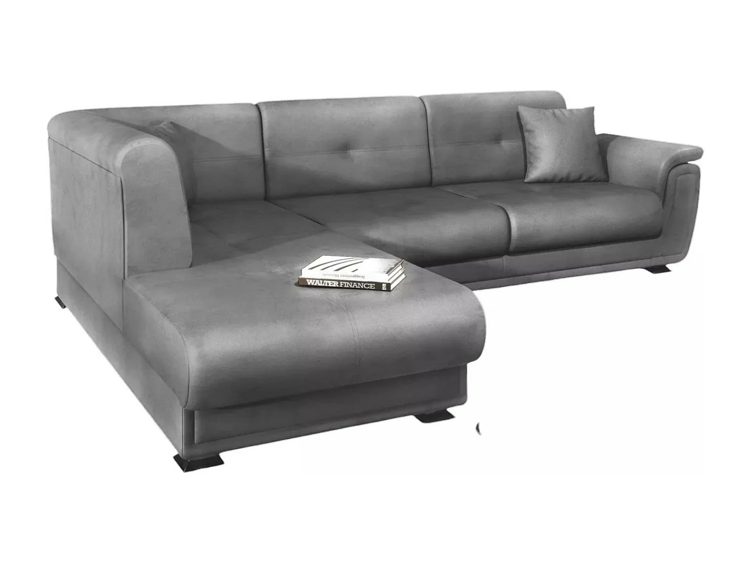 Canapé d'angle California L/revêtement tissu/Gris