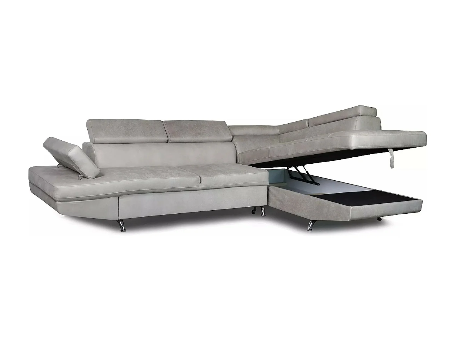 Canapé d'angle Rio R/revêtement tissu/Gris