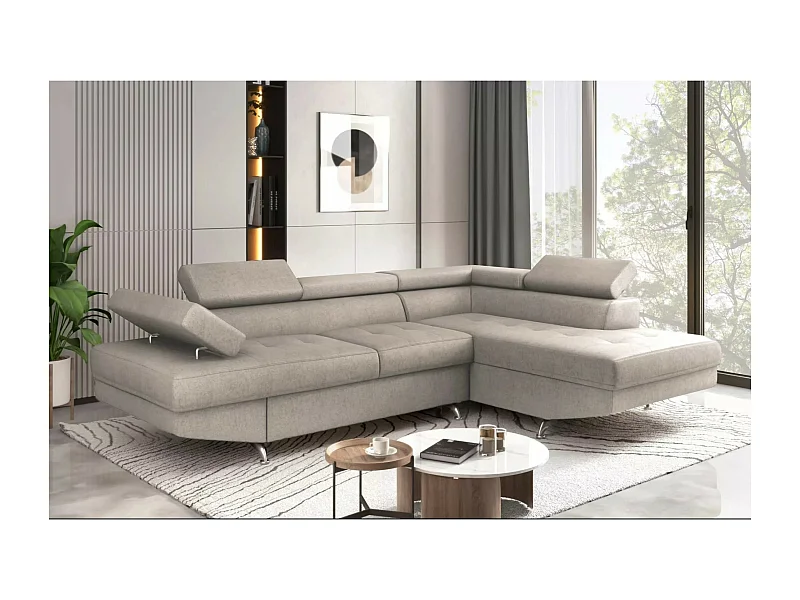 Ecksofa Rio R/Stoffbezug/Grau