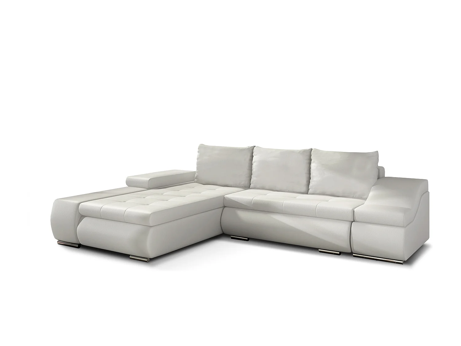 Canapé Corner Swicco L/revêtement tissu/Blanc