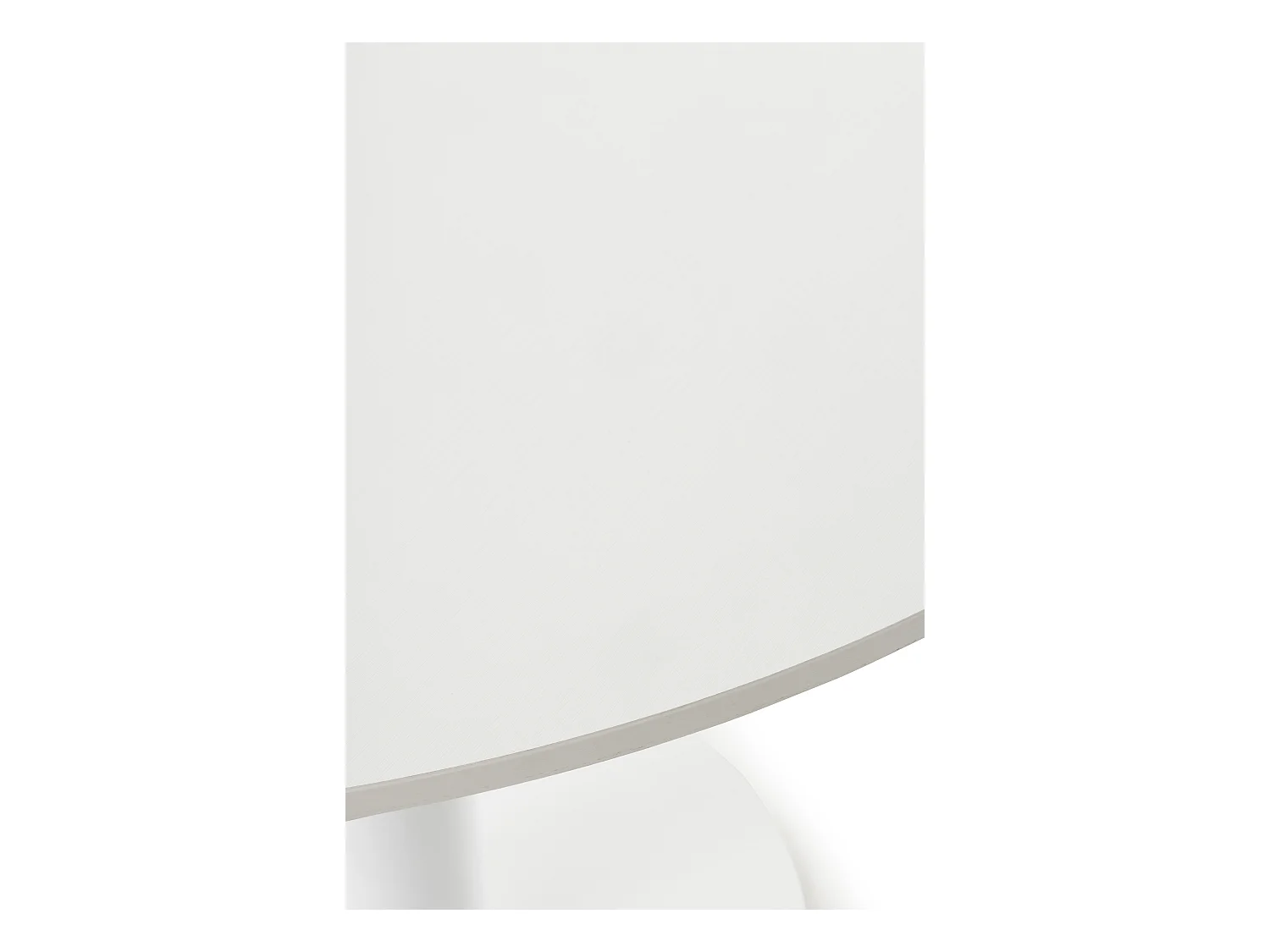 Table en mélamine blanche 100 diamètre, pied central en métal blanc