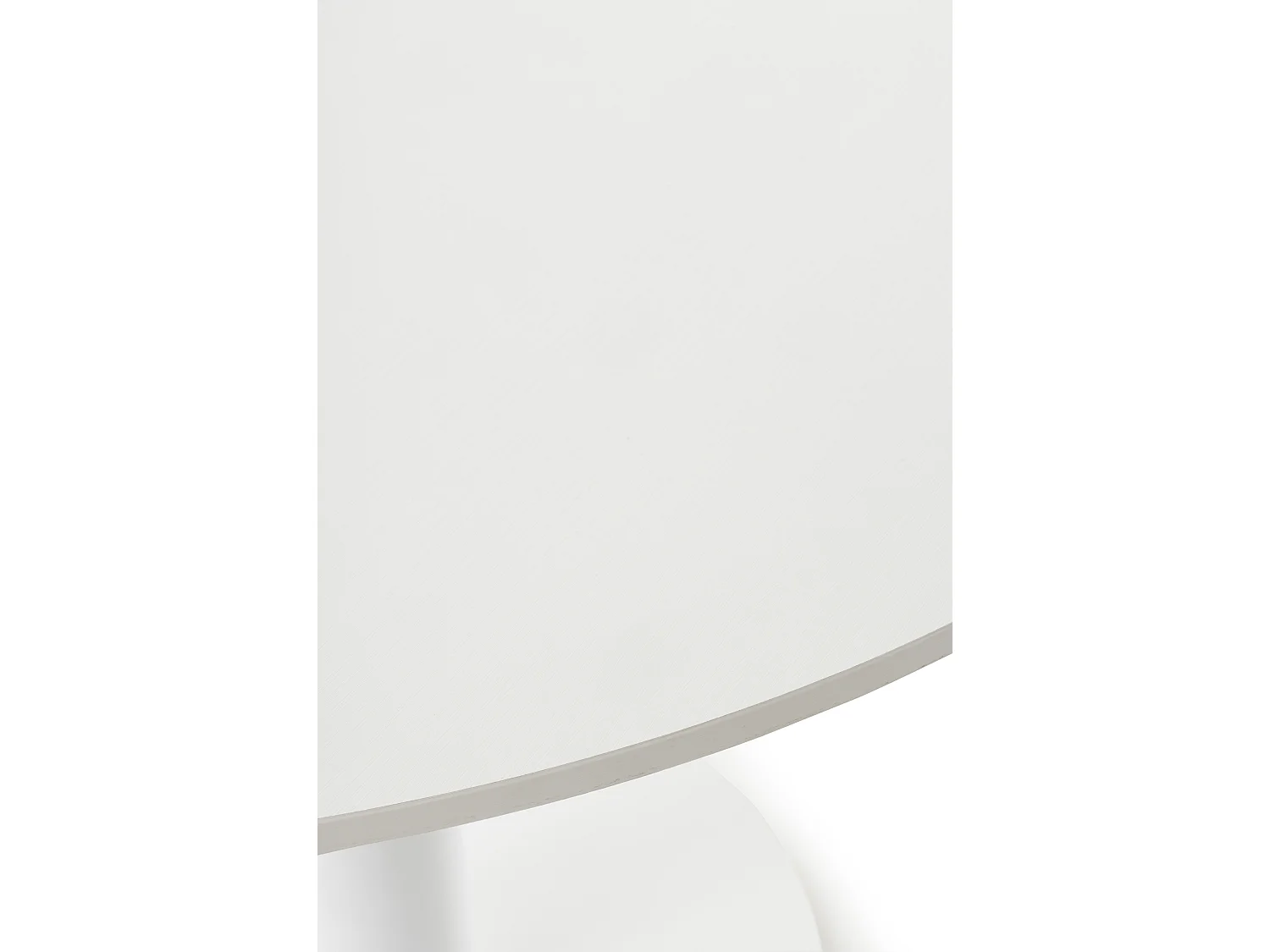 Tisch aus Melamin, Weiß, Durchmesser 100, Metallfuß in Weiß