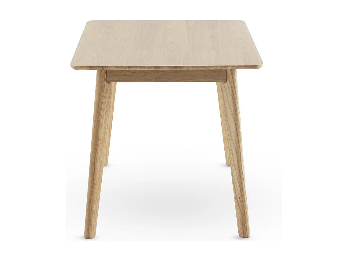 Tavolo 120x80 gambe in hevea con piano impiallacciato in rovere