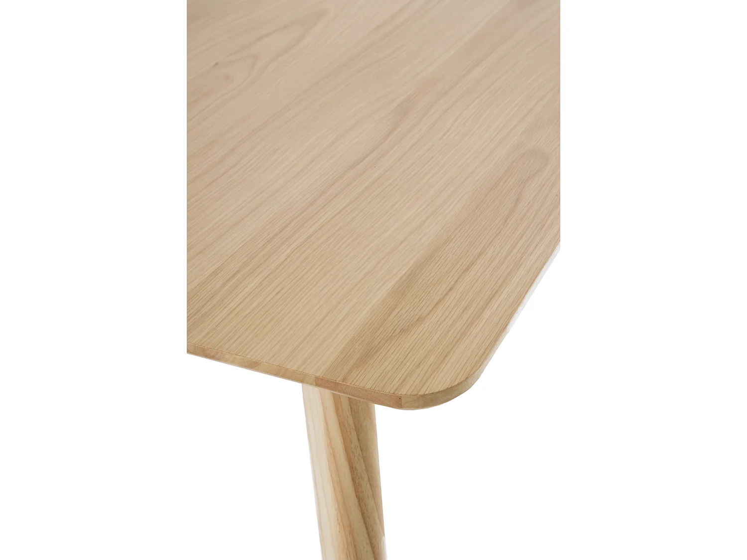 Tavolo 120x80 gambe in hevea con piano impiallacciato in rovere