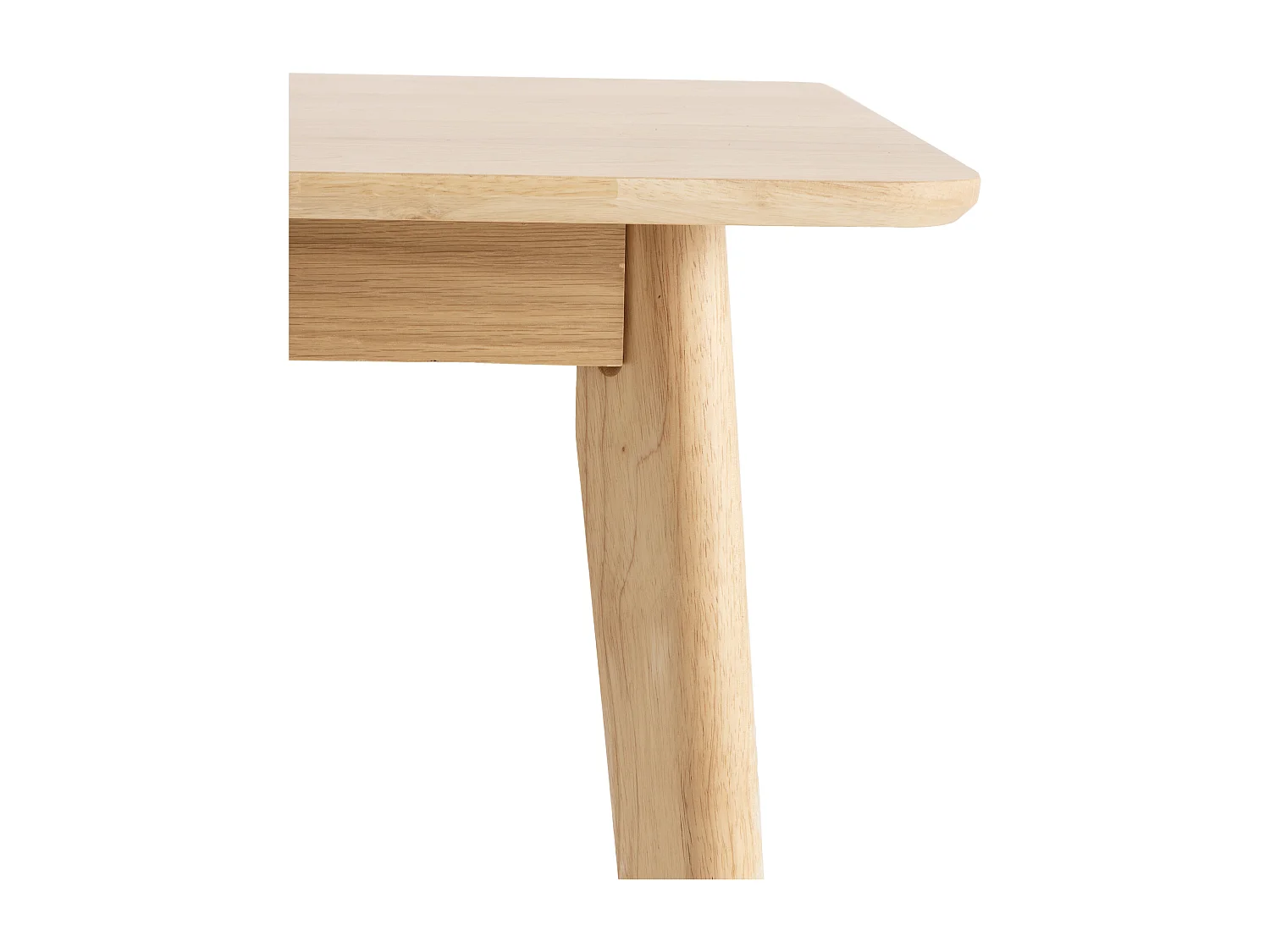 Tavolo 120x80 gambe in hevea con piano impiallacciato in rovere