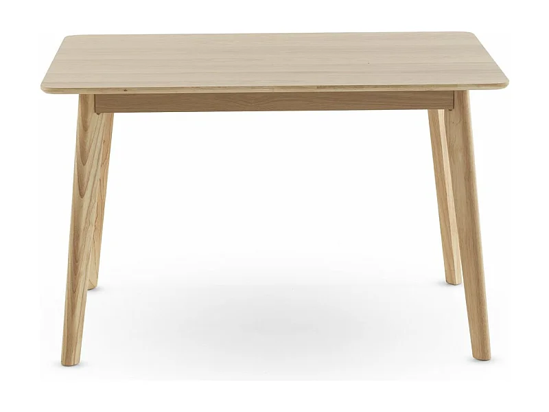 Mesa rectangular 120x80 patas de hevea con sobre chapado en roble