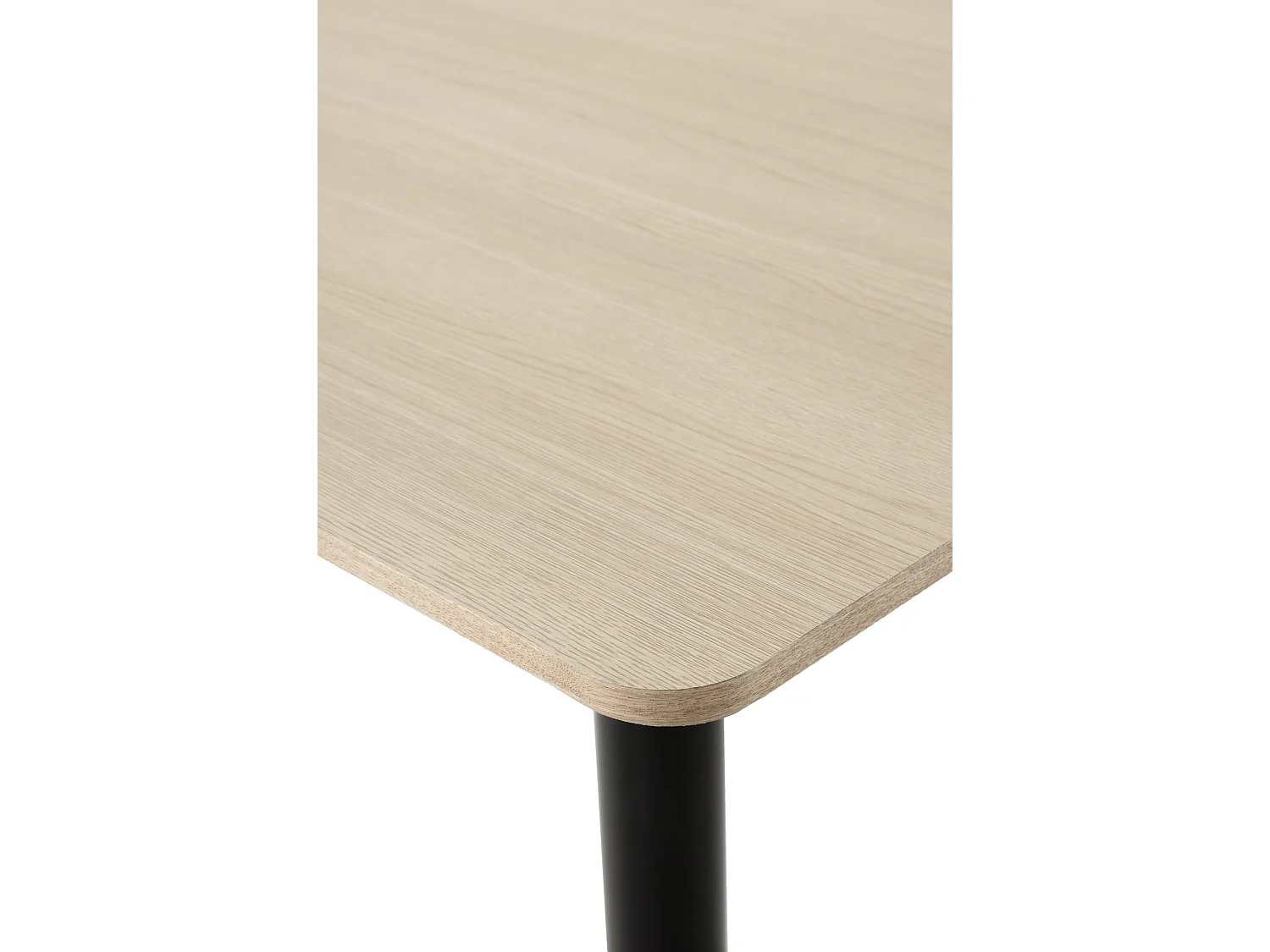 Tafel in es-melamine 70x70, zwart metalen middenpoot