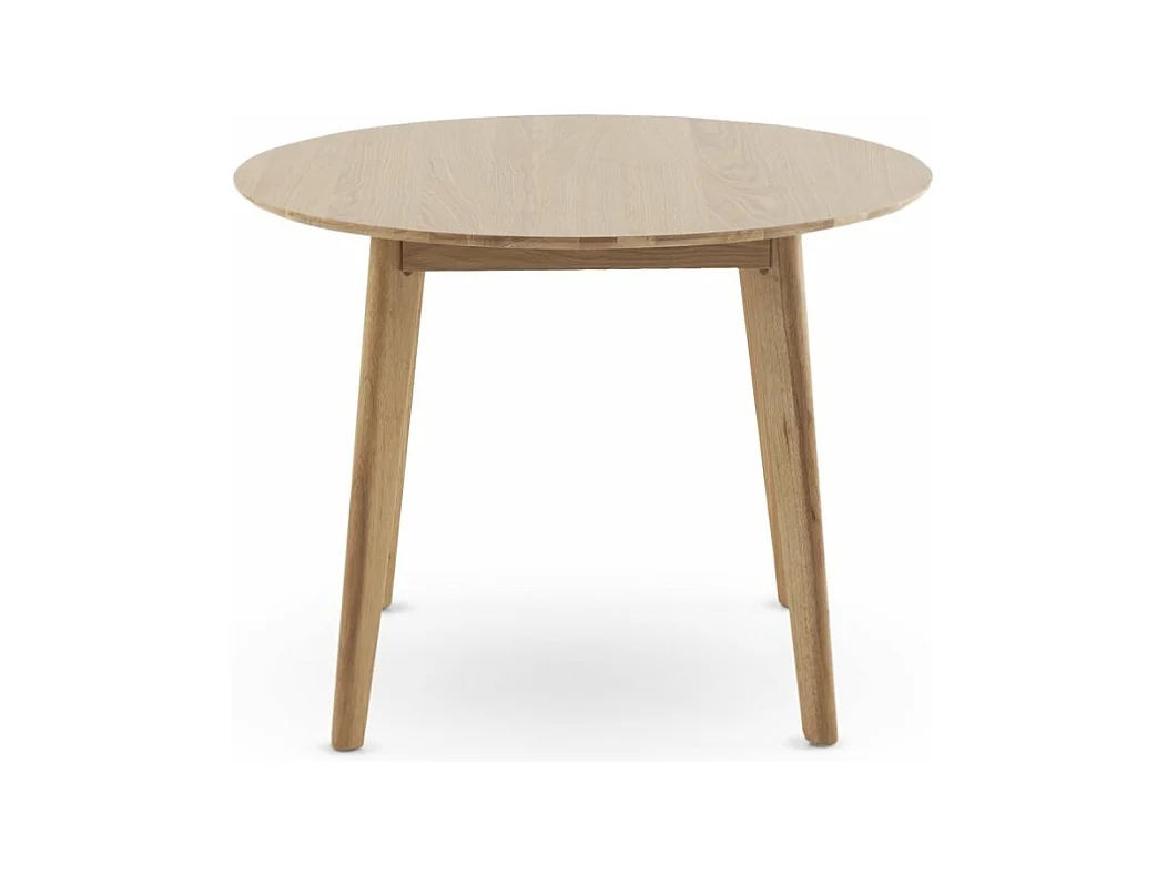 Table 100 diamètre pieds en hévéa et plateau plaqué chêne