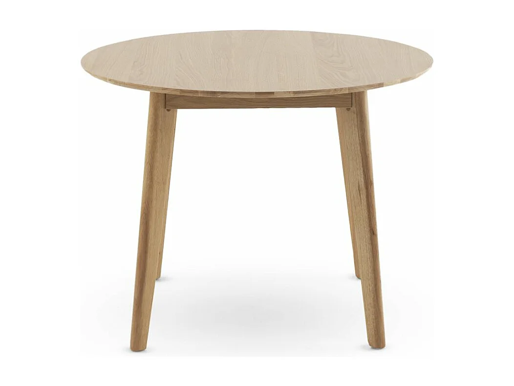 Table 100 diamètre pieds en hévéa et plateau plaqué chêne