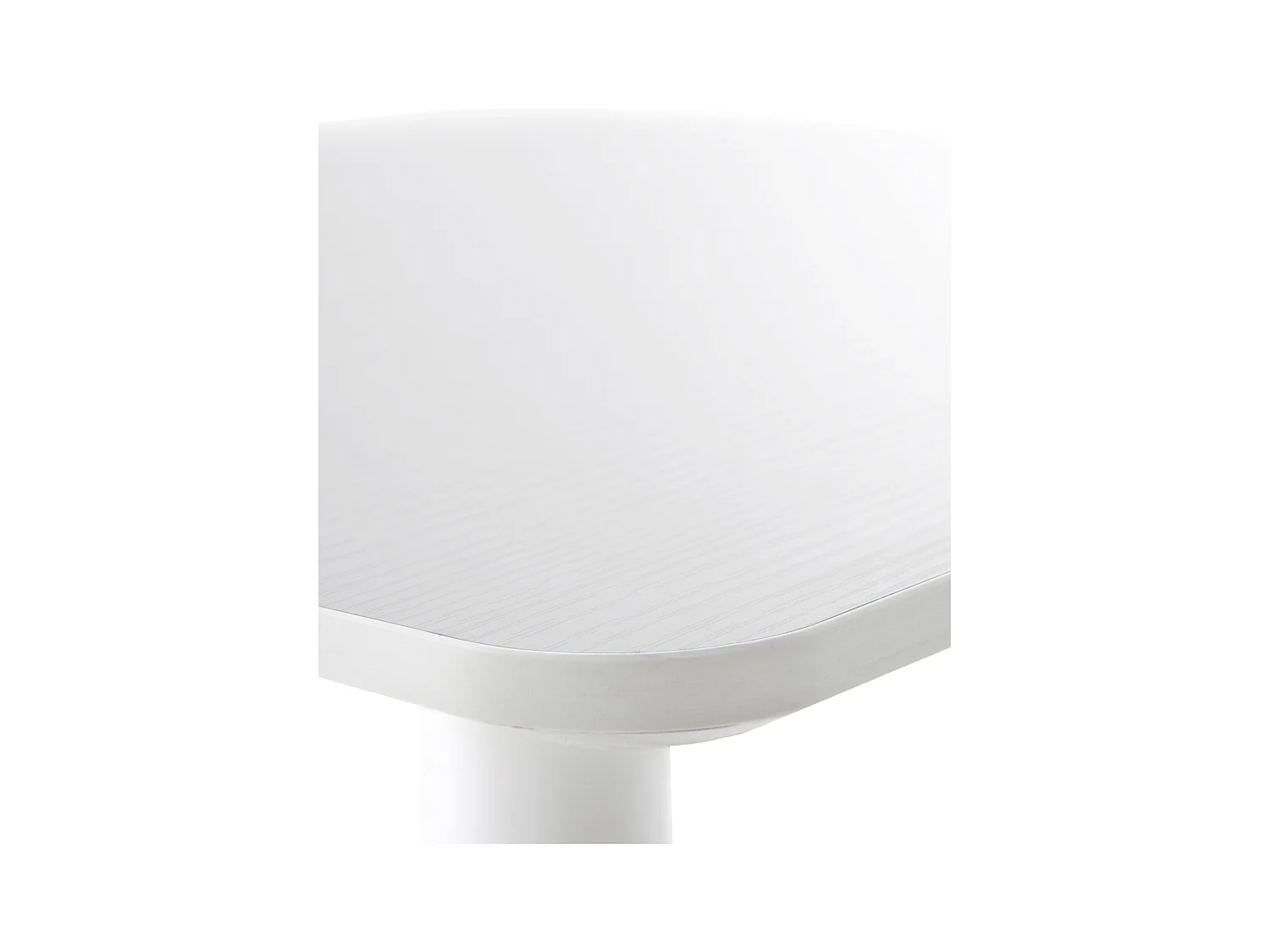 Mesa melamina blanca 70x70, pie central metálico blanco