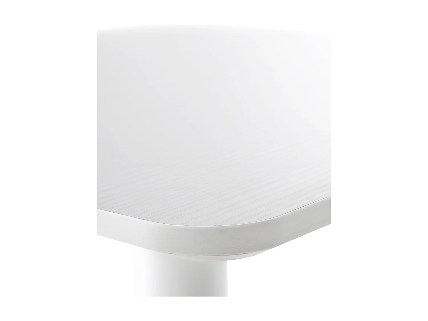 Mesa melamina blanca 70x70, pie central metálico blanco