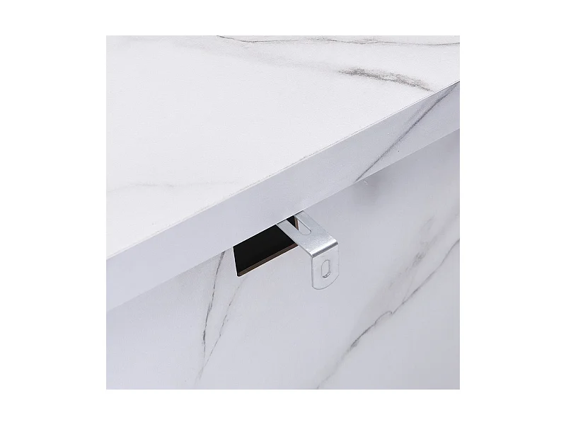 Buffet con 6 cassetti - Pannello di particelle - effetto marmo bianco - 120x40x80cm