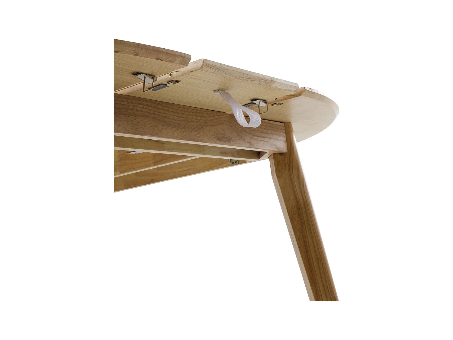 Ausziehbarer Tisch, 120/150, mit Hevea-Beinen und Eichenfurnierplatte