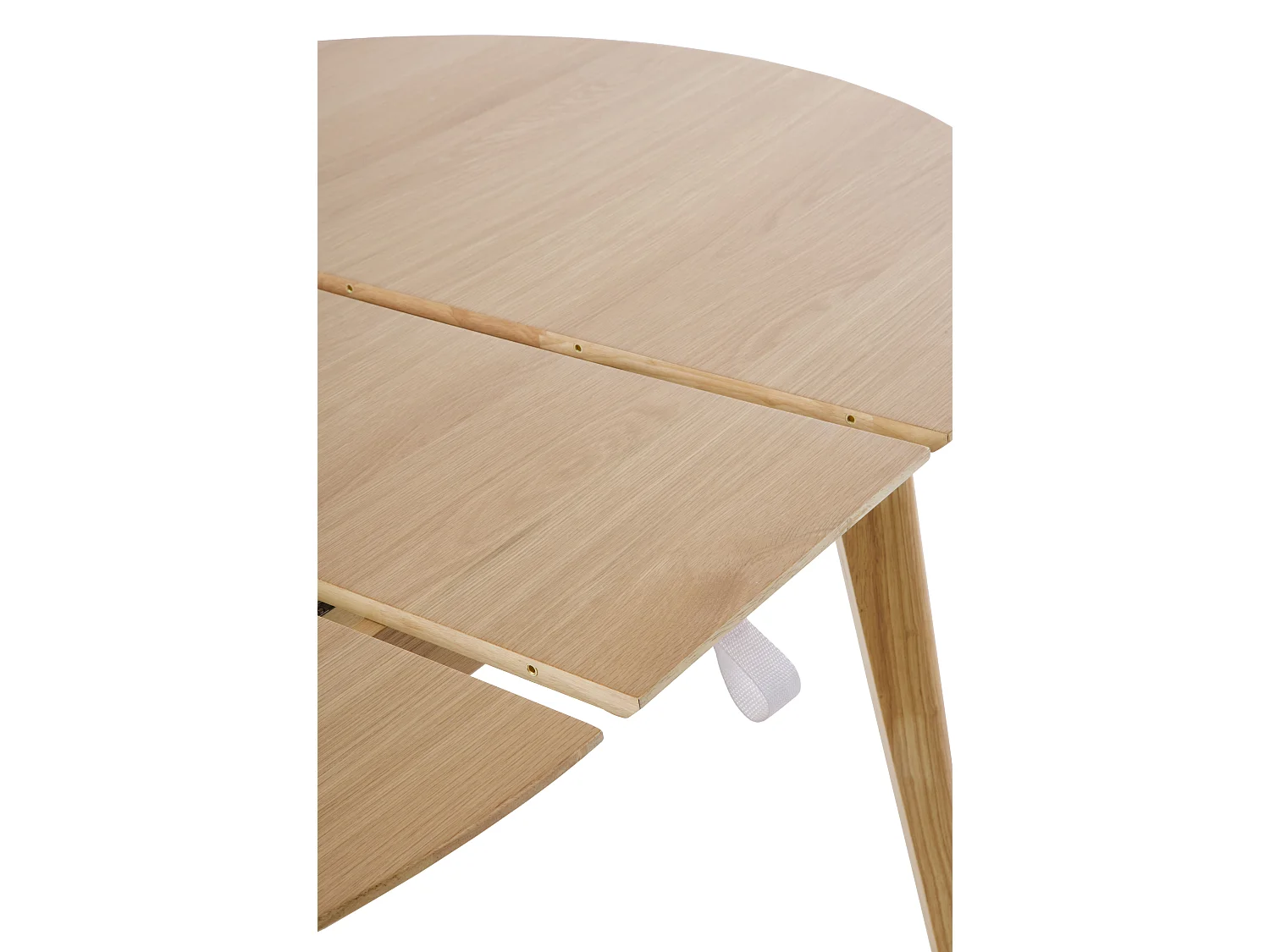 Table extensible 120/150 avec pieds en hévéa et plateau plaqué chêne