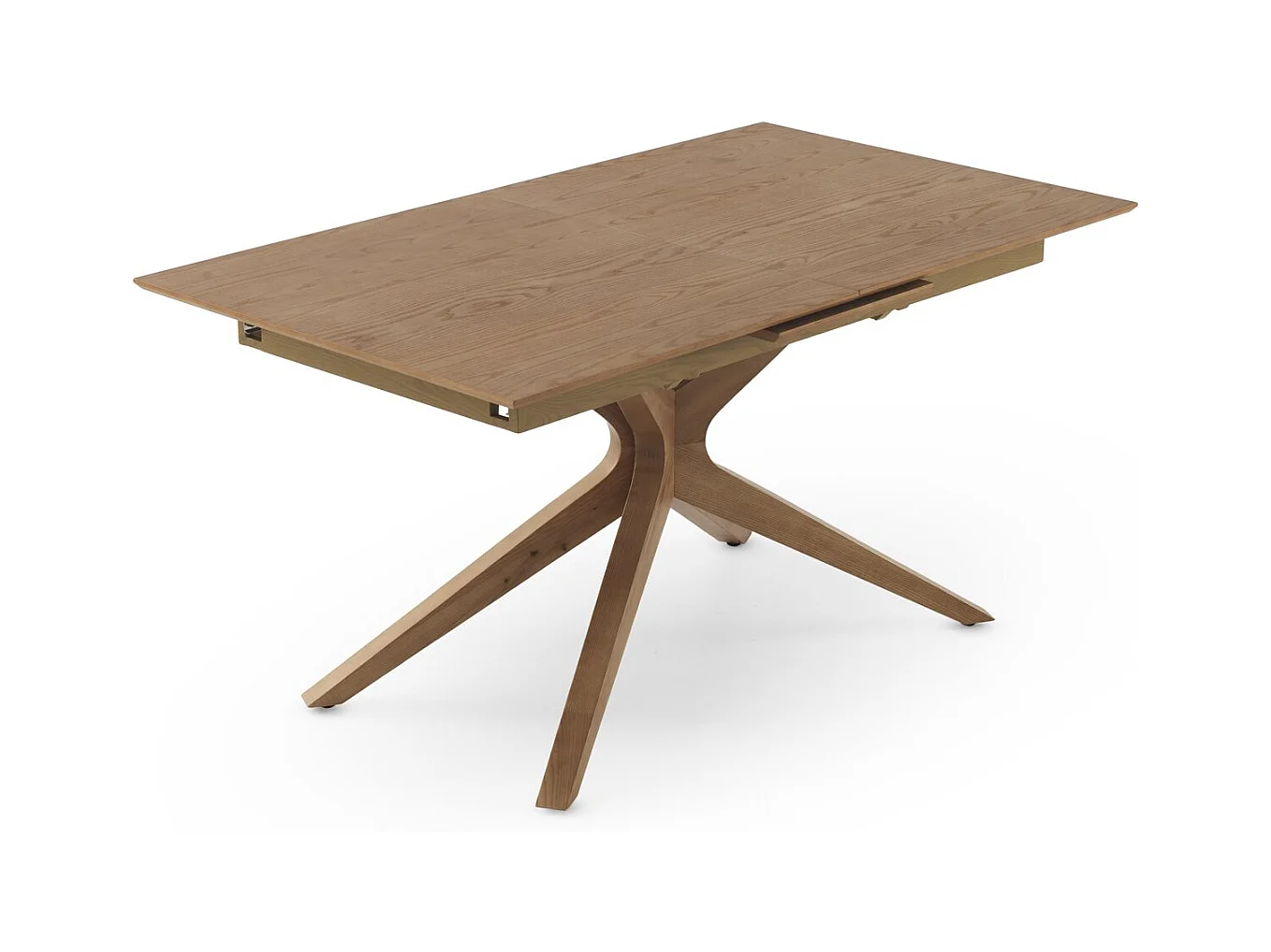 Table extensible 160/200x90 pied en chêne et plateau en frêne